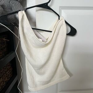 Cream/ white Women's off the shoulder knit top